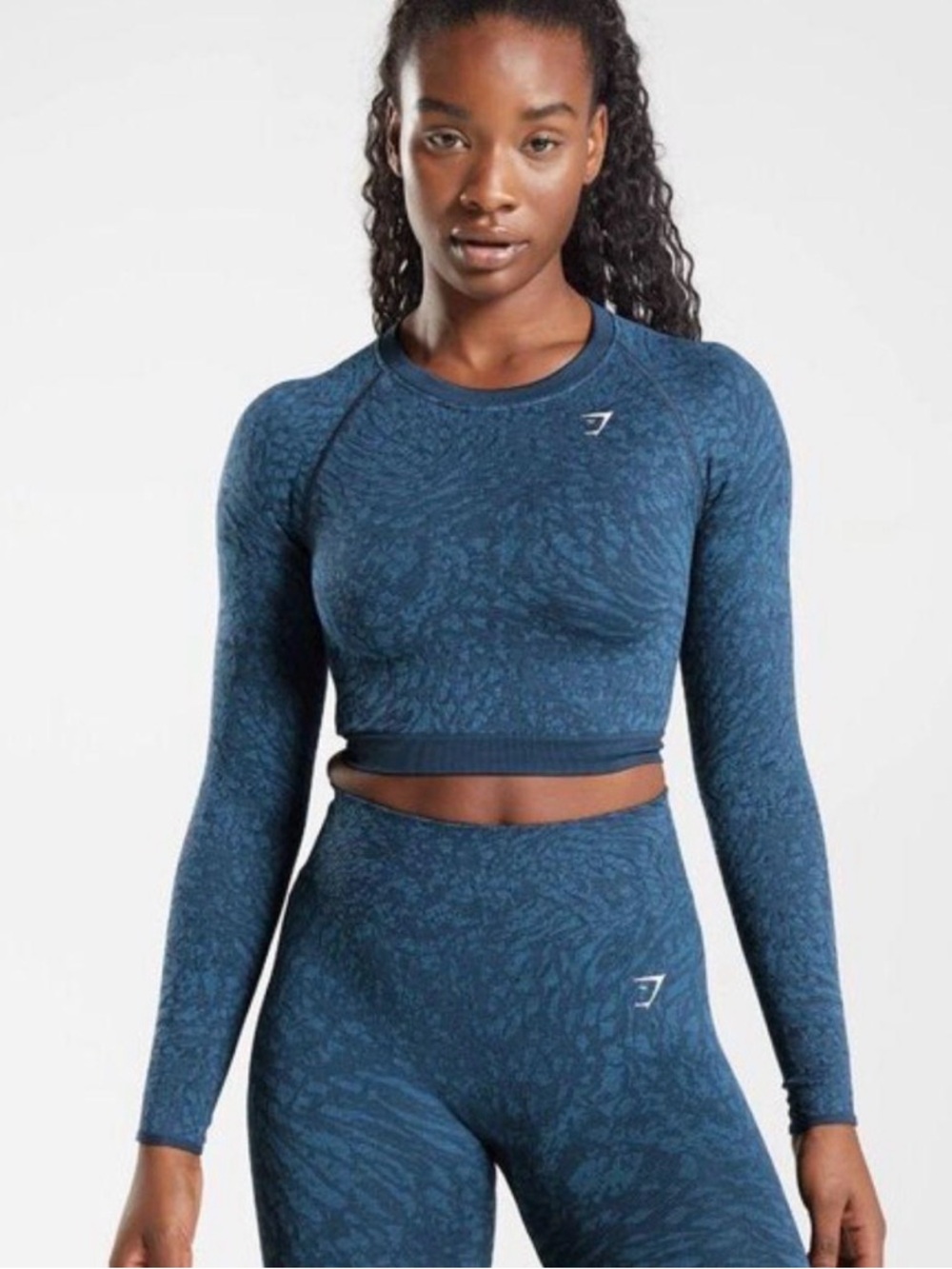 Gymshark Adapt Animal Seamless Lace Up  Long Sleeve Crop Top